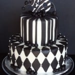 Black & White 50th Birthday Cake