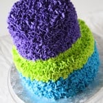 Messy Ruffles Buttercream Cake with Peacock Colors `