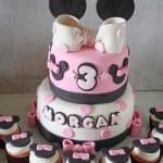 Minnie Mouse Birthday Cake and Cupcakes