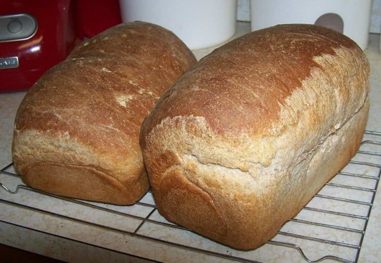 two loaves of honey whole wheat bread