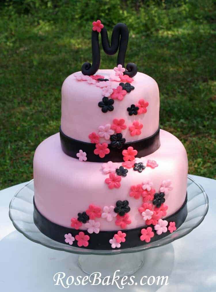 pink black bridal shower cake baking templates