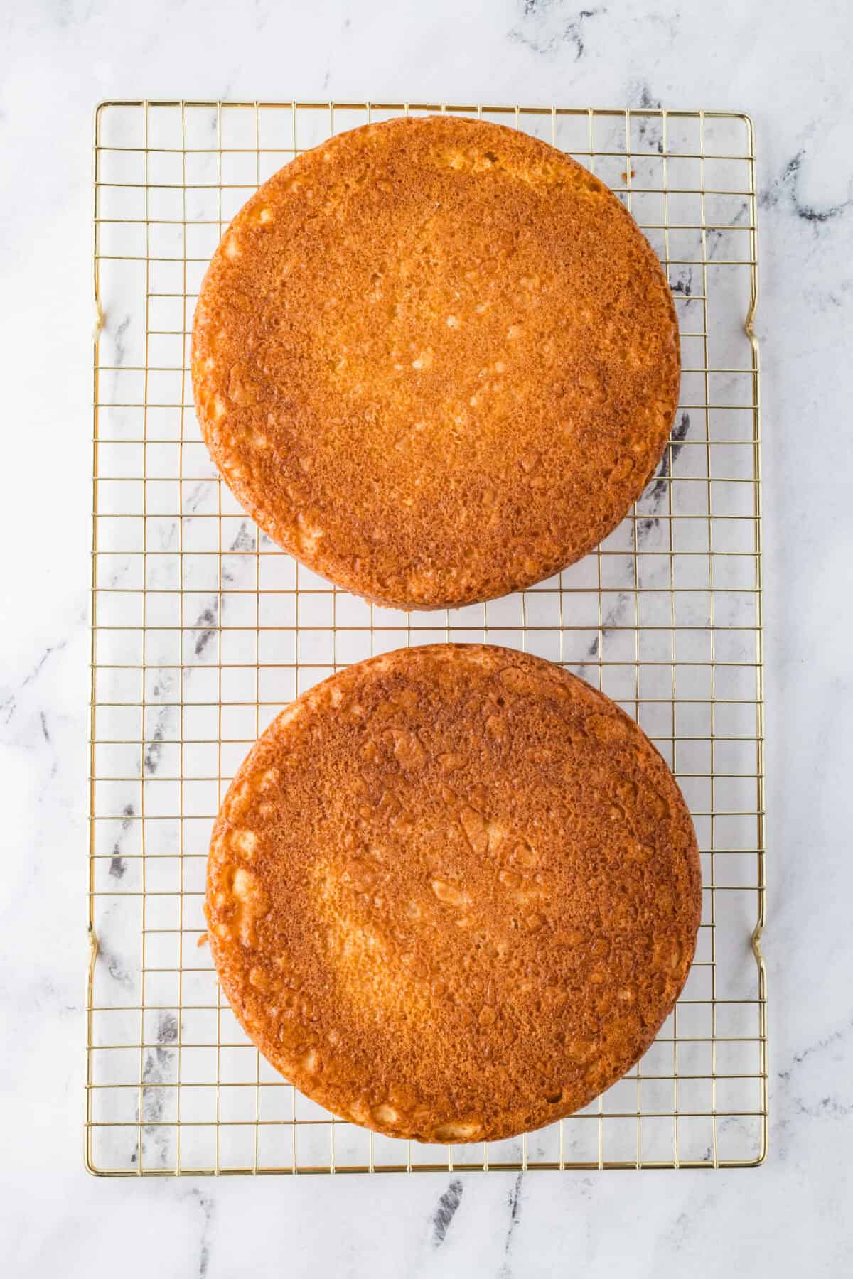 cakes cooling on a wire rack