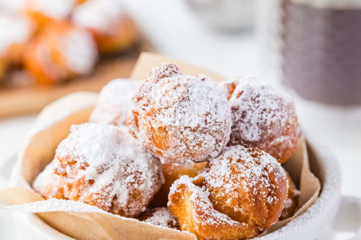 donut holes in a bowl