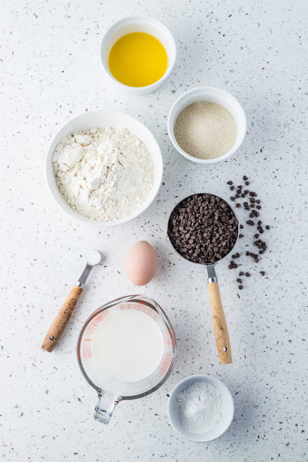 ingredients for mini chocolate chip muffins