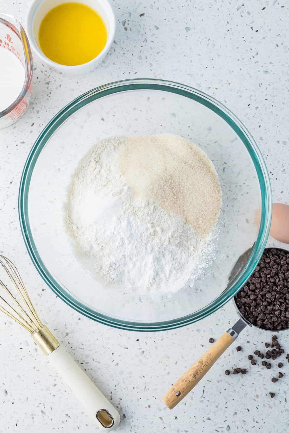 dry ingredients in mixing bowl