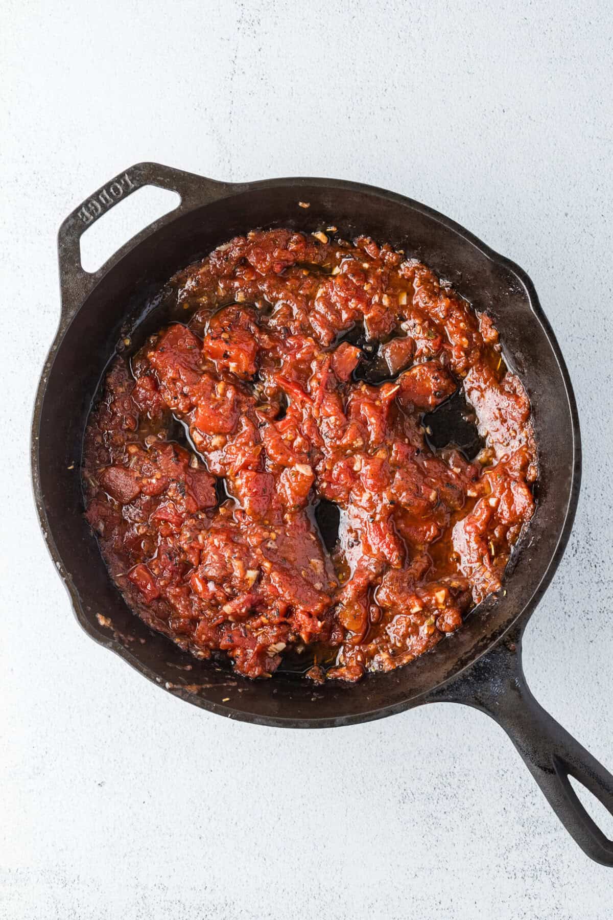 marinara sauce in a skillet