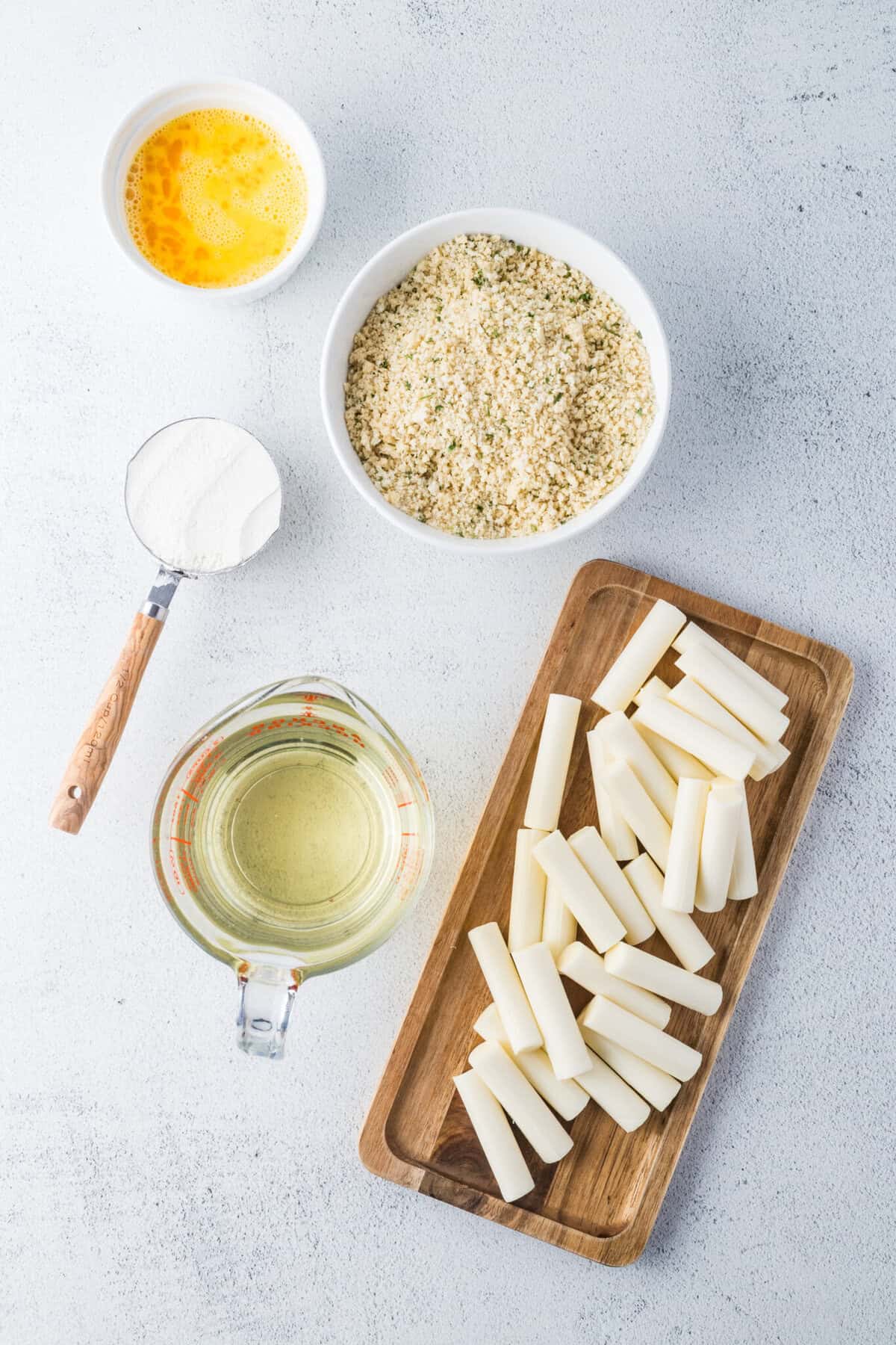 ingredients for homemade mozzarella sticks