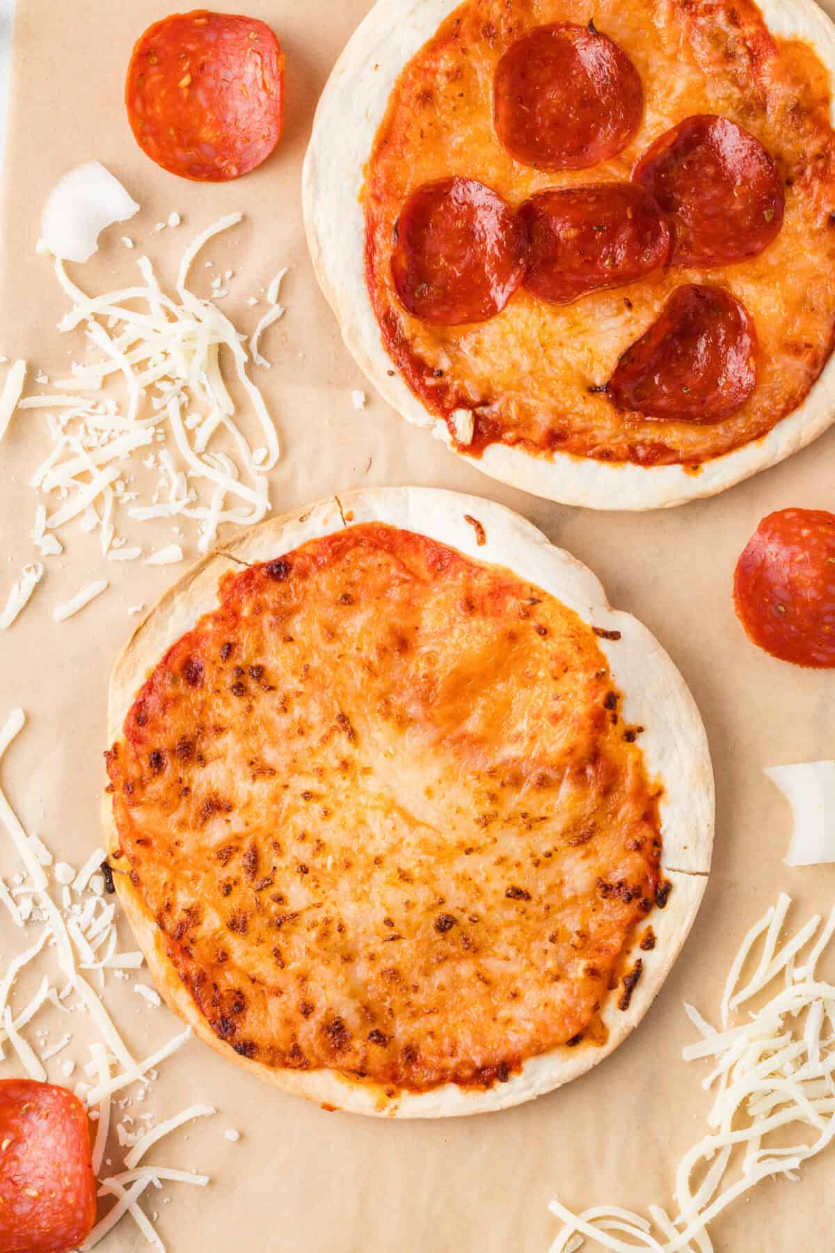 cheese tortilla pizza made in air fryer