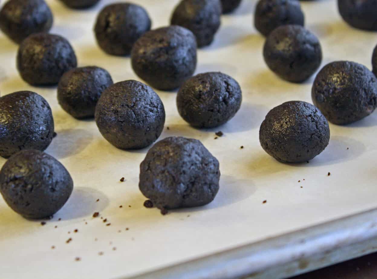 Oreo Balls on Parchment