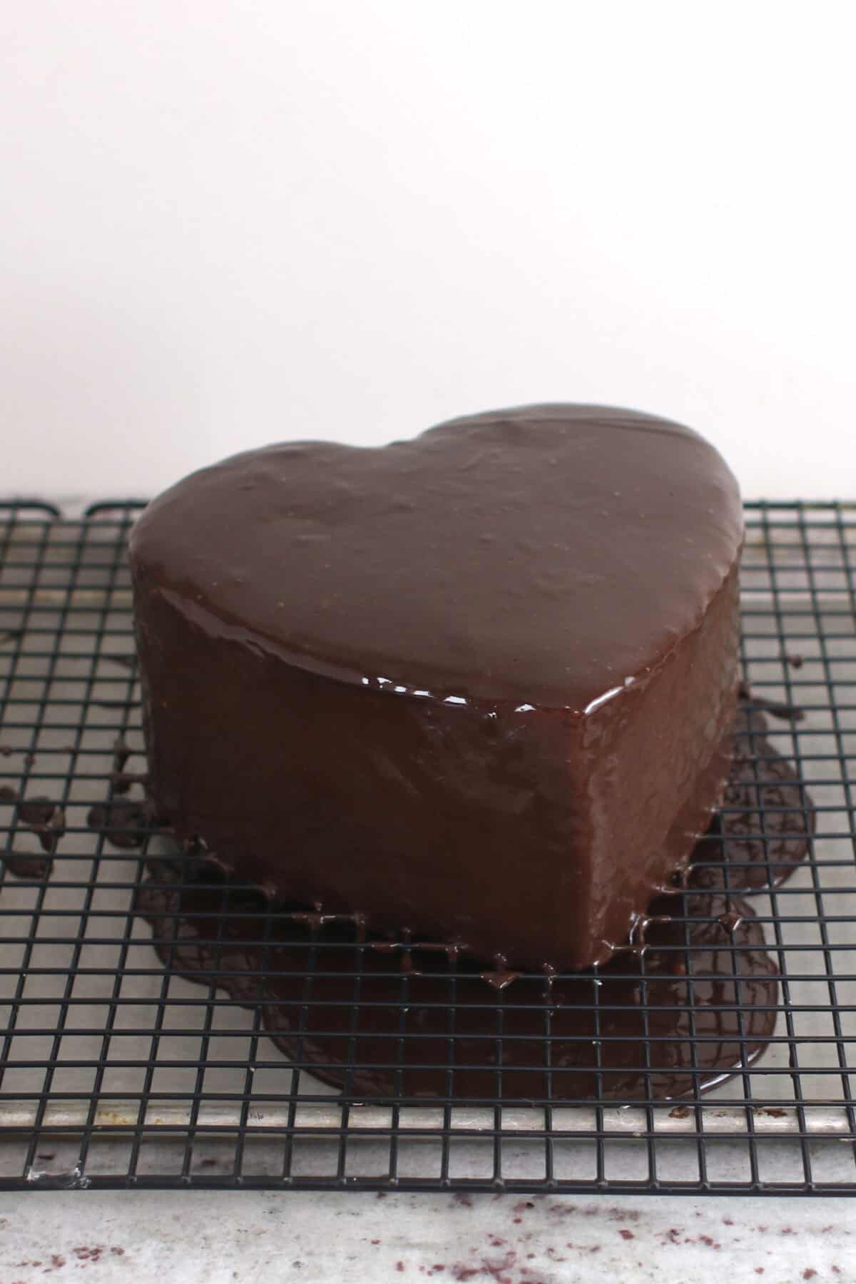 ganache covered cake
