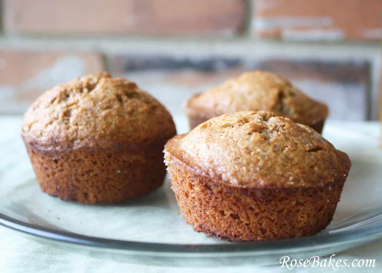 Sour Cream Banana Muffins Recipe Side Rose Bakes