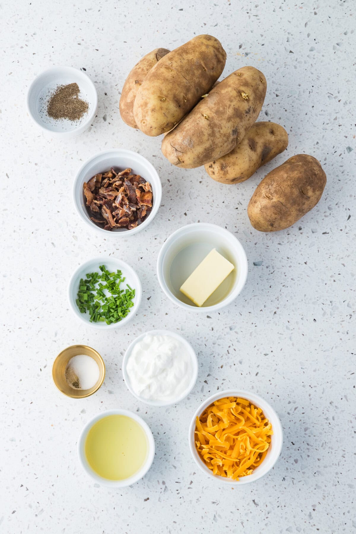 ingredients for twice baked potatoes