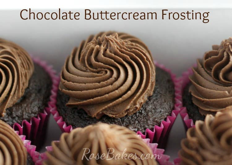 Chocolate Cupcakes with Chocolate Buttercream on RoseBakes