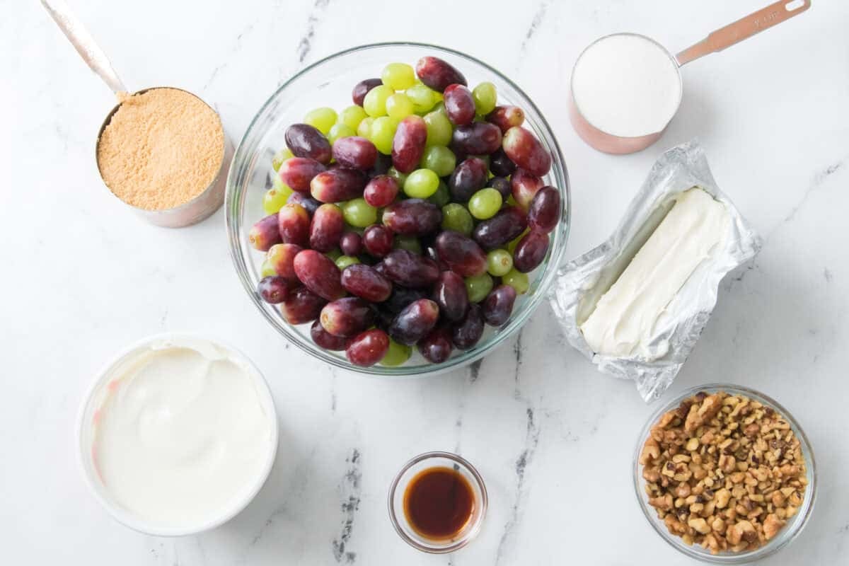 ingredients for grape salad