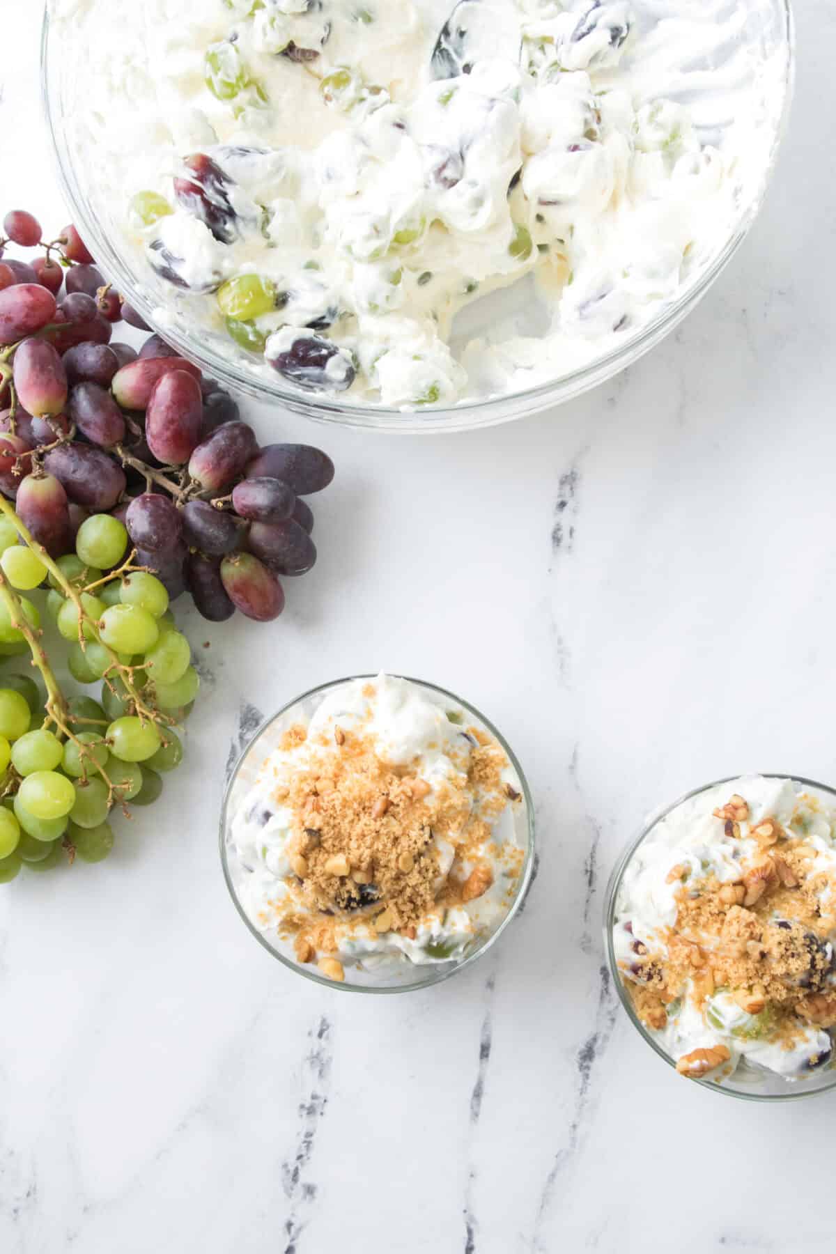bowls of grape salad