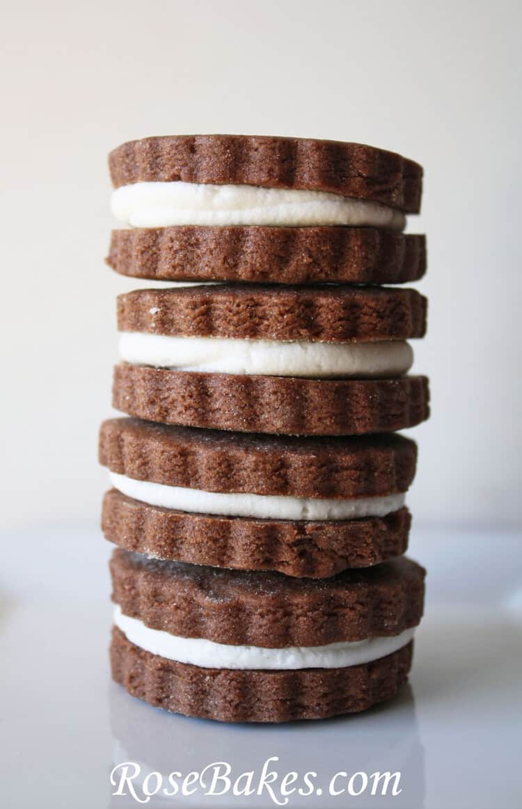 Cookies with buttercream in between the two cookies looks like a sandwich