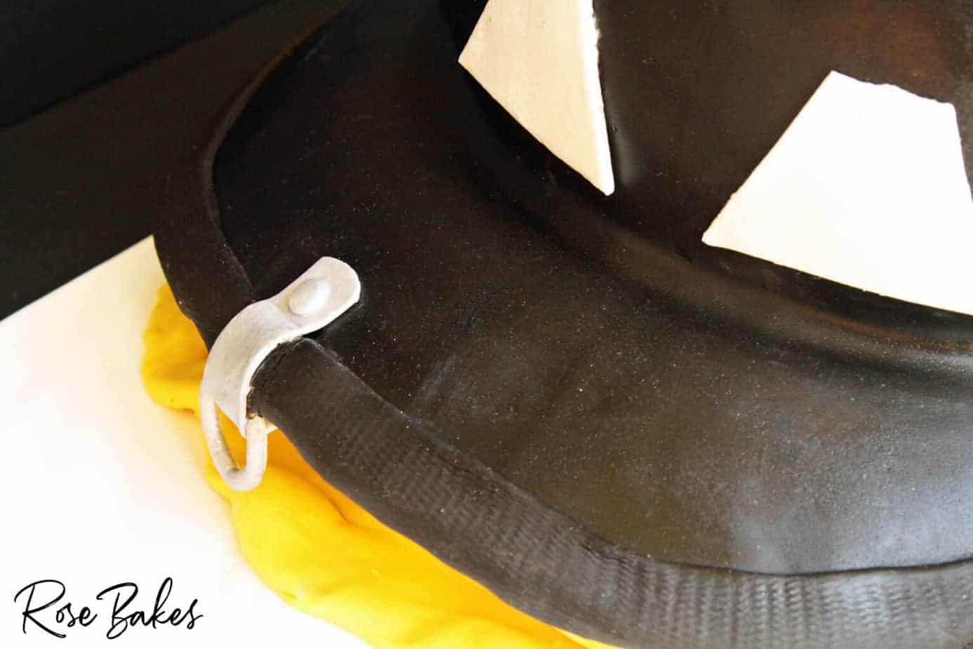 up close view of the details of the helmet