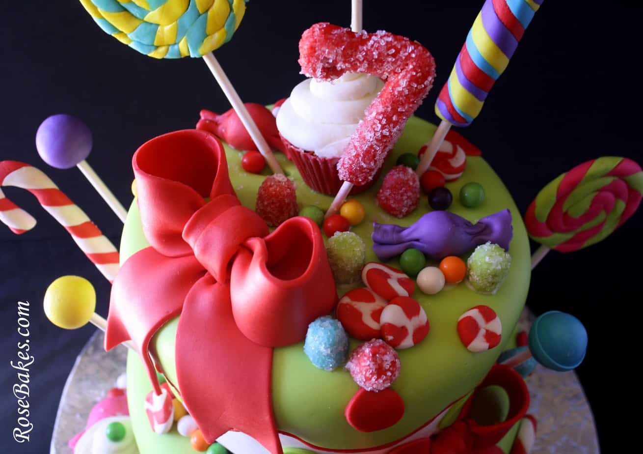Holly Jolly Christmas Birthday Cake Above Close - Rose Bakes