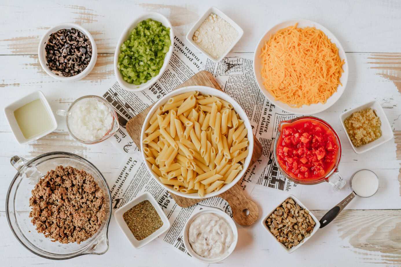 baked penna pasta ingredients