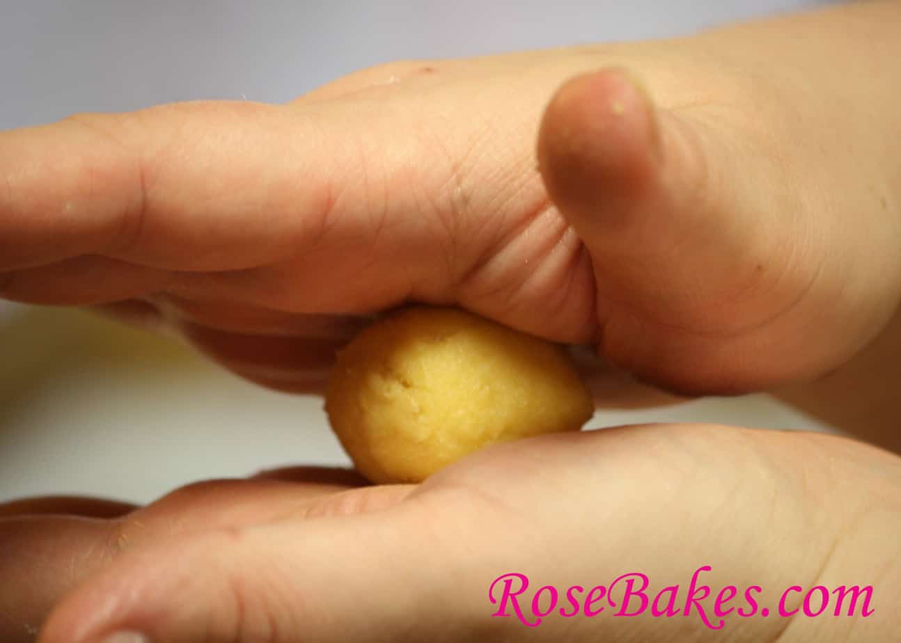 Rolling the dough into 1 inch balls