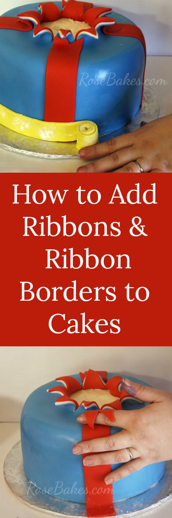 How to Add Ribbons and Ribbon Borders to Cakes