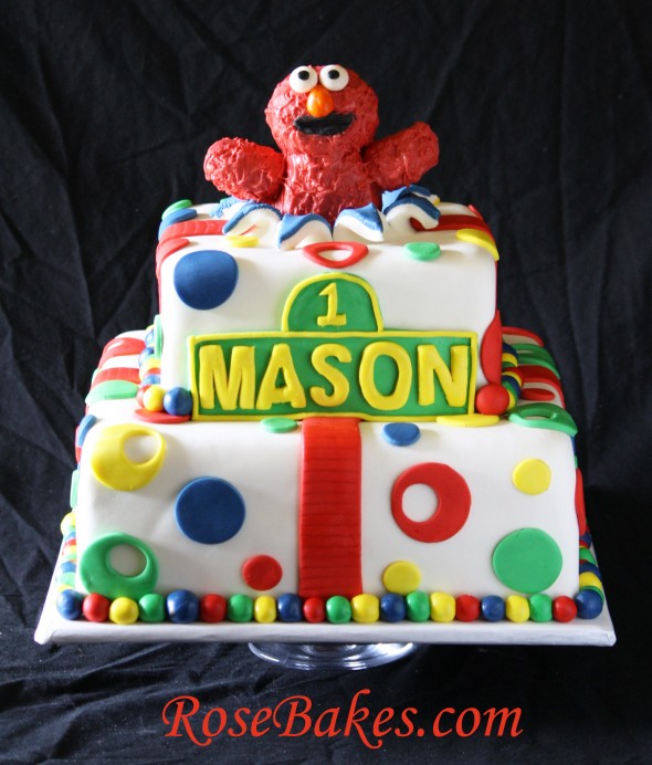 1st Birthday Elmo Bursting Out Of A Cake Smash Cake