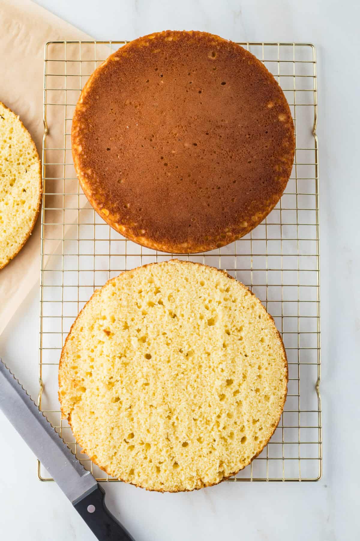 torted cakes on a cooling rack