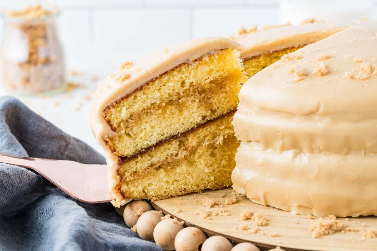 slice of southern caramel cake