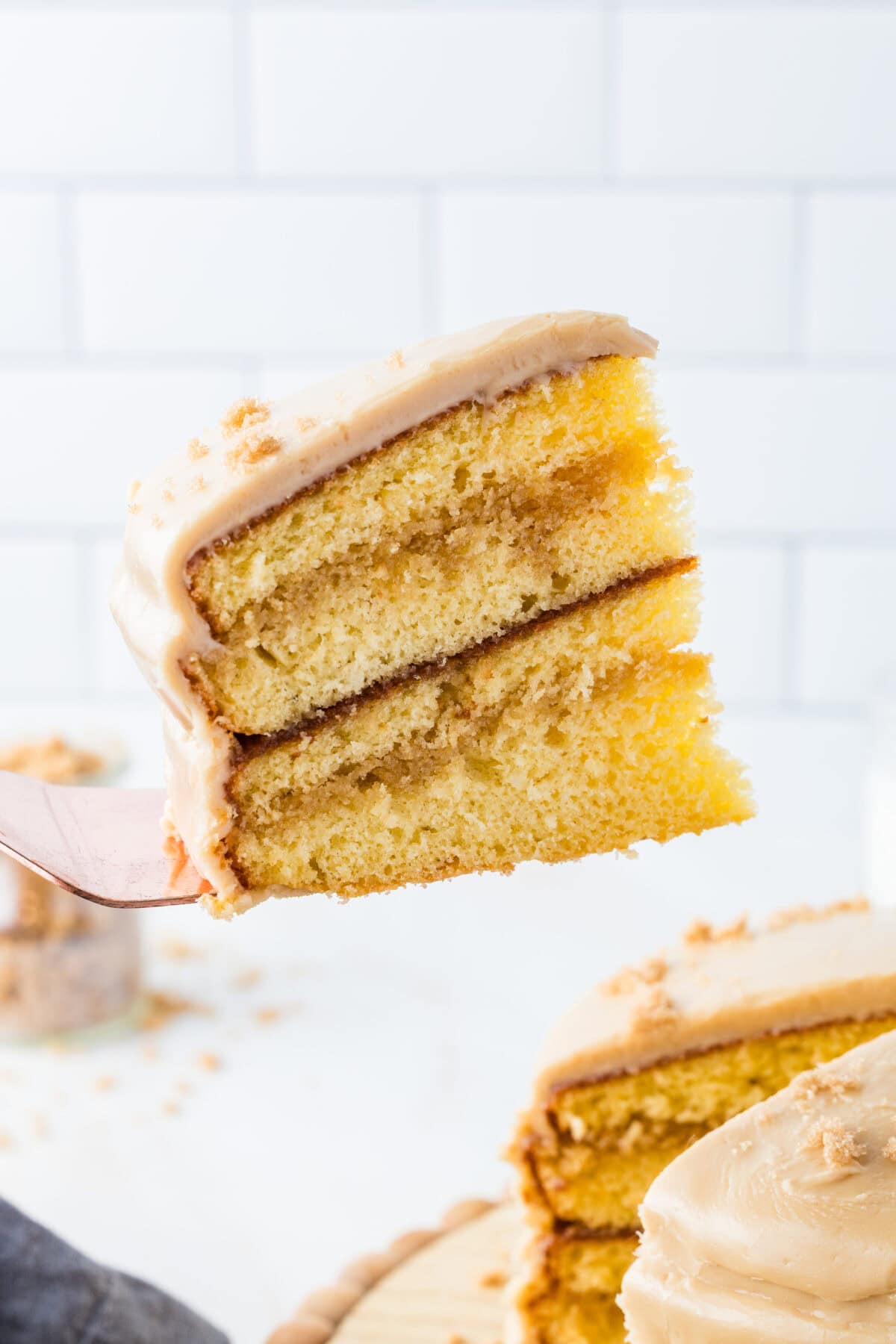 slice of caramel cake