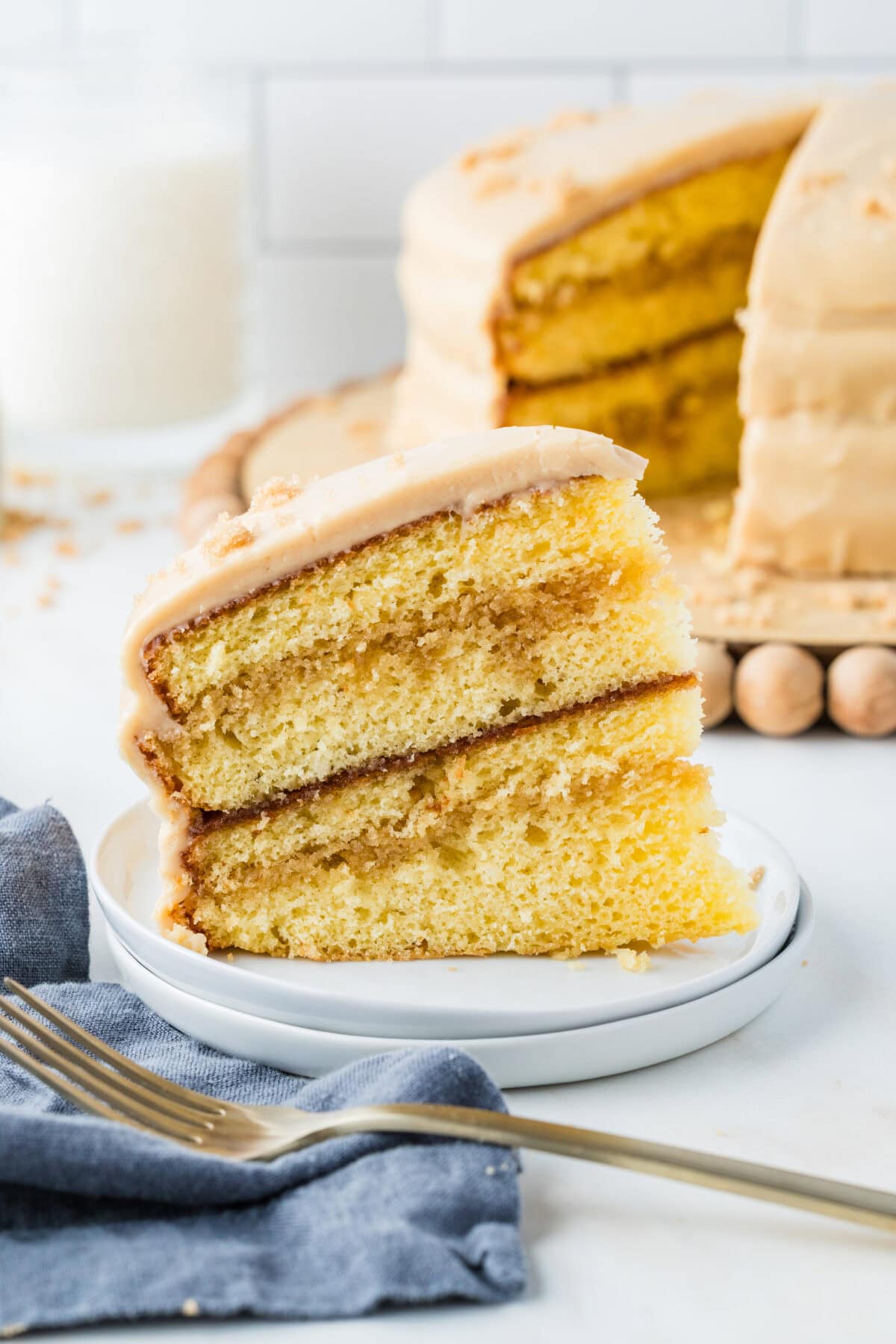 slice of southern caramel cake