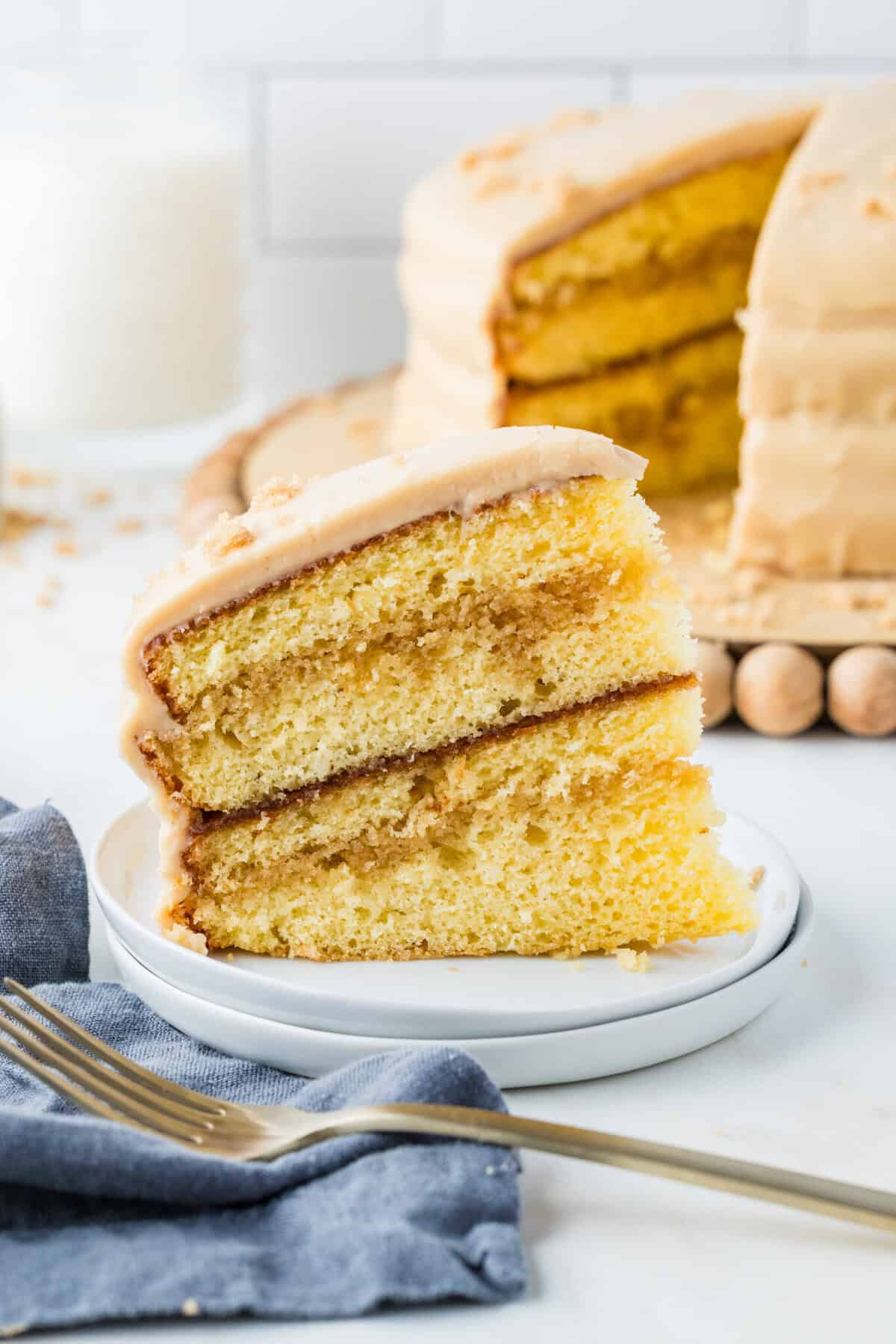 slice of southern caramel cake