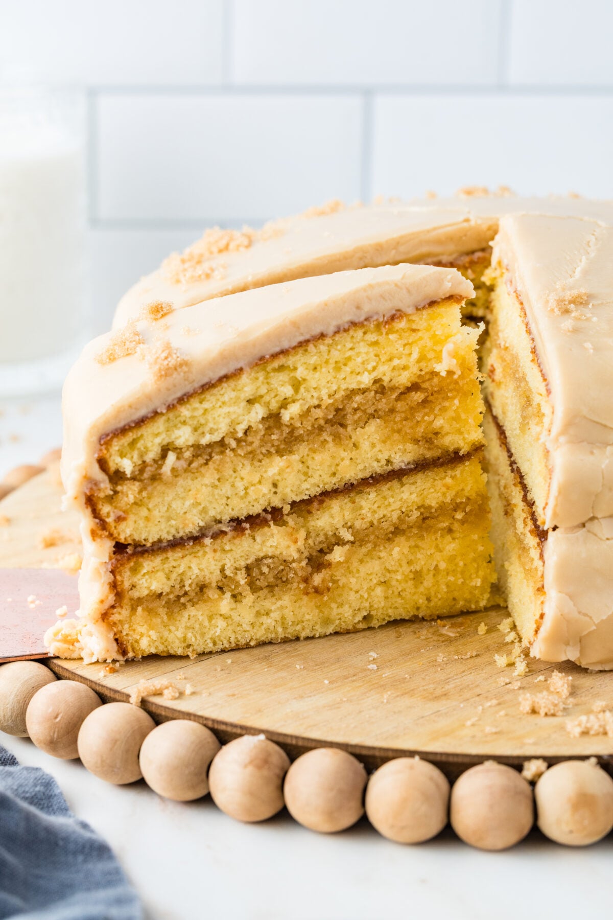 sliced southern caramel cake