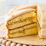 sliced southern caramel cake