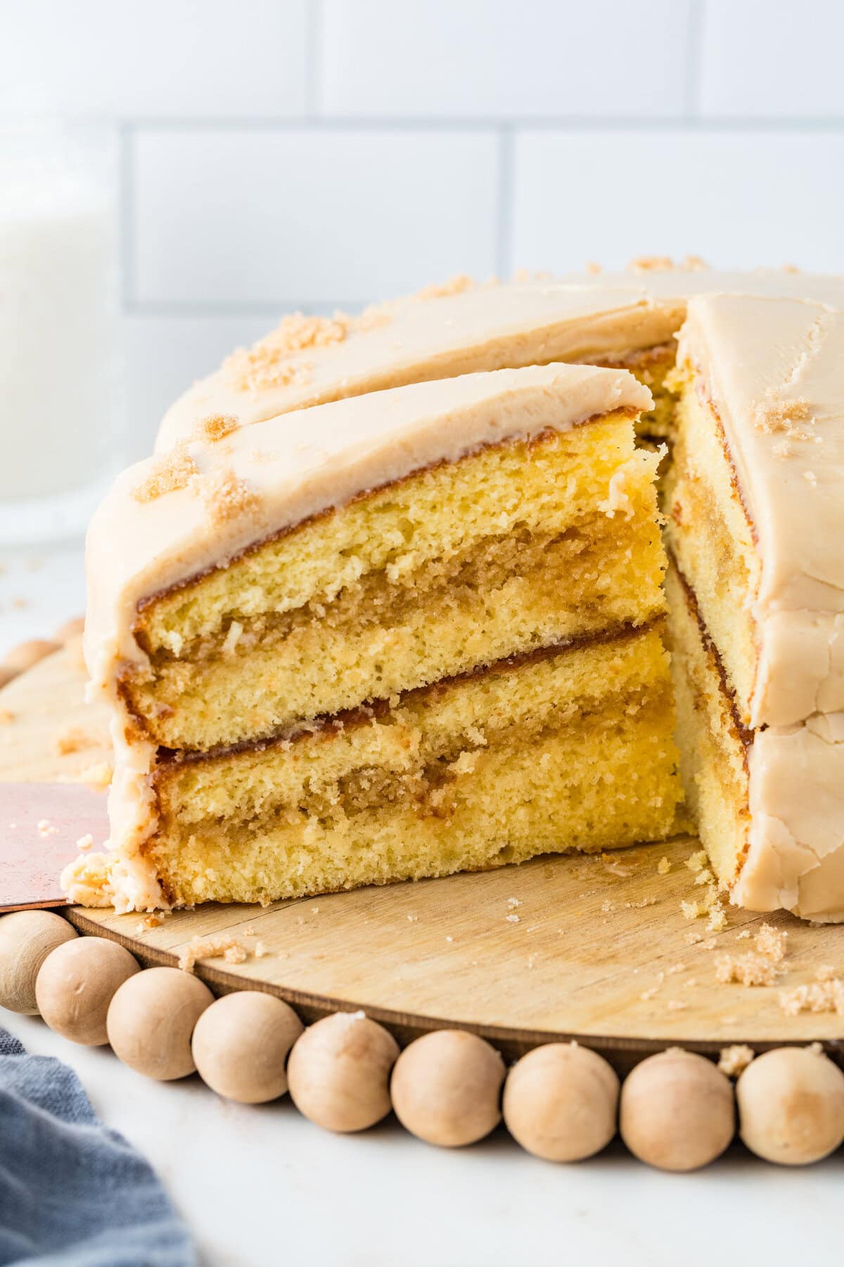 sliced southern caramel cake