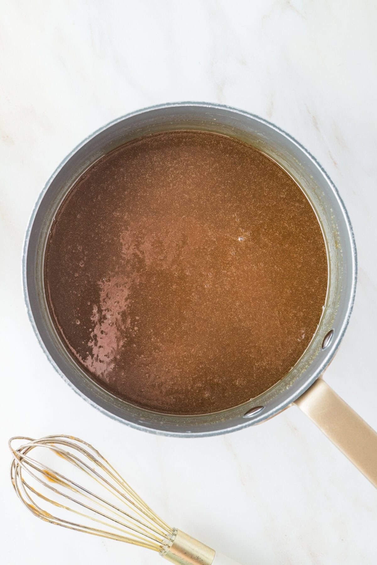 caramel filling in a saucepan