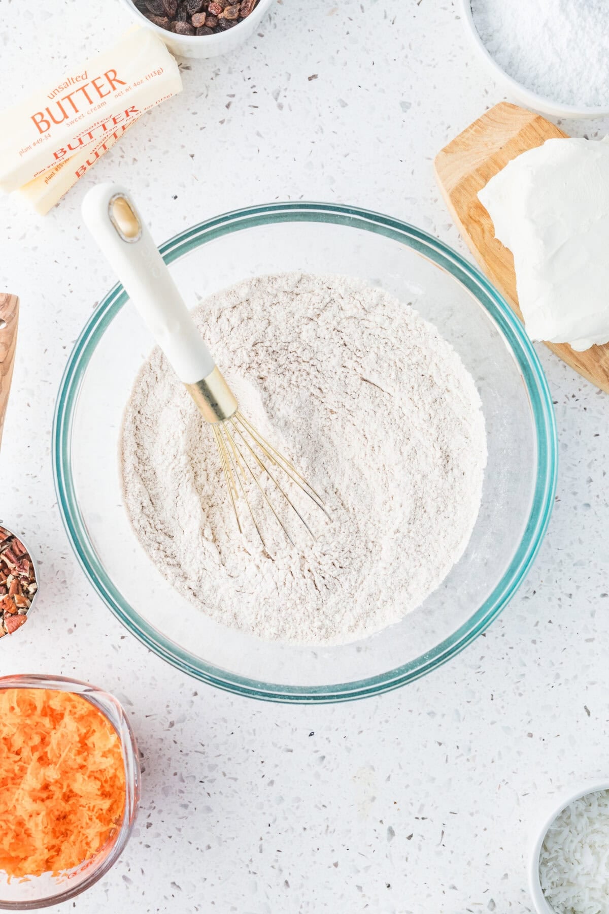 dry ingredients whisked together