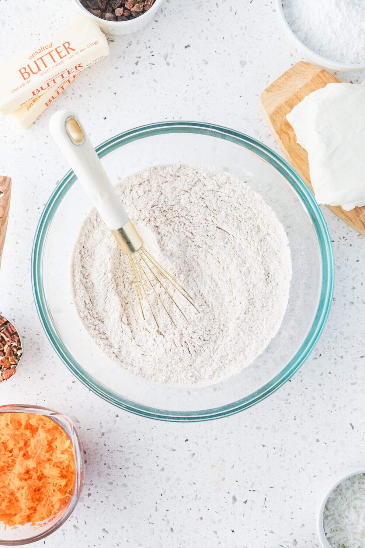 dry ingredients whisked together