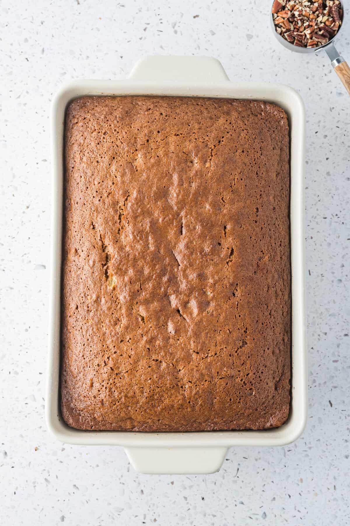 baked carrot cake in pan