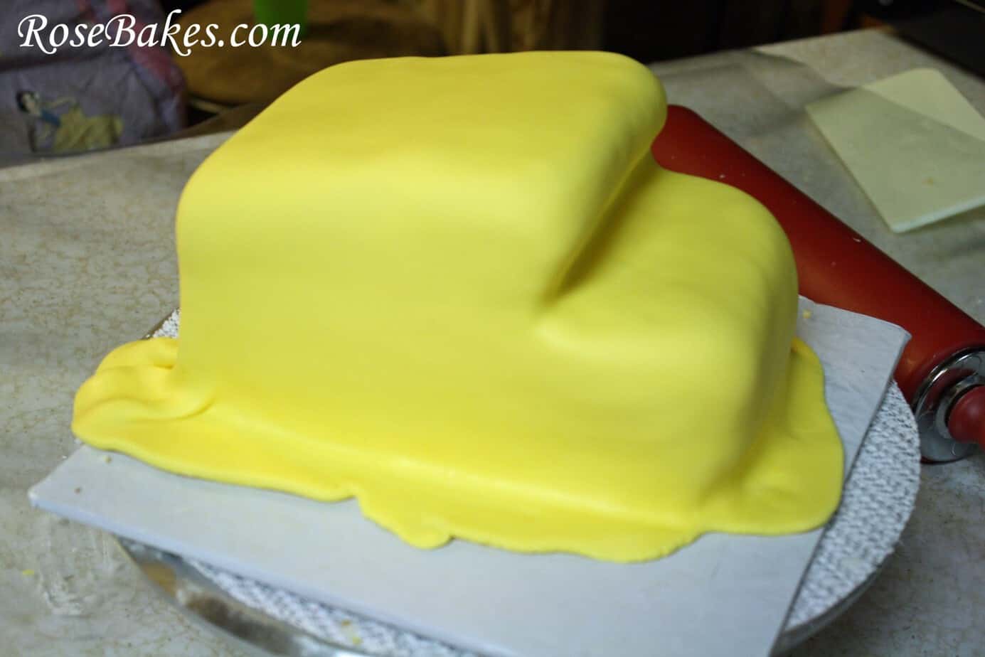 Cake with fondant on it