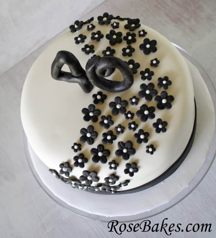 Top down view of the cake