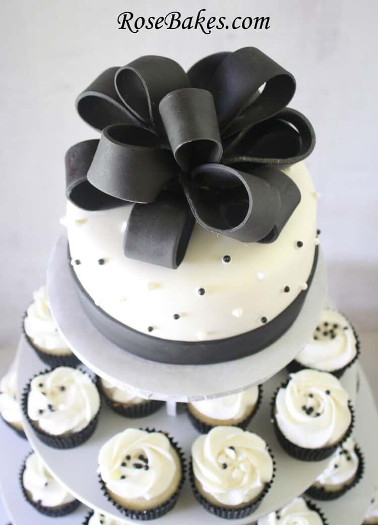 Close up top down view of cake