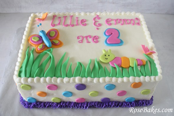 Cute Bugs Caterpillar Butterflies Birthday Cake And Cookies