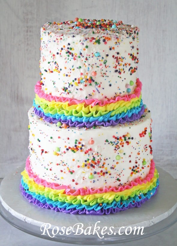 Rainbows, Ruffles, & Sprinkles Birthday Cake