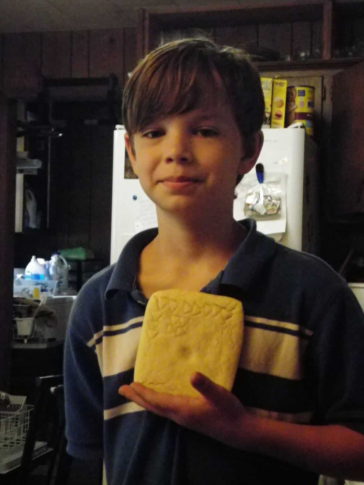 caleb with cookie tablet