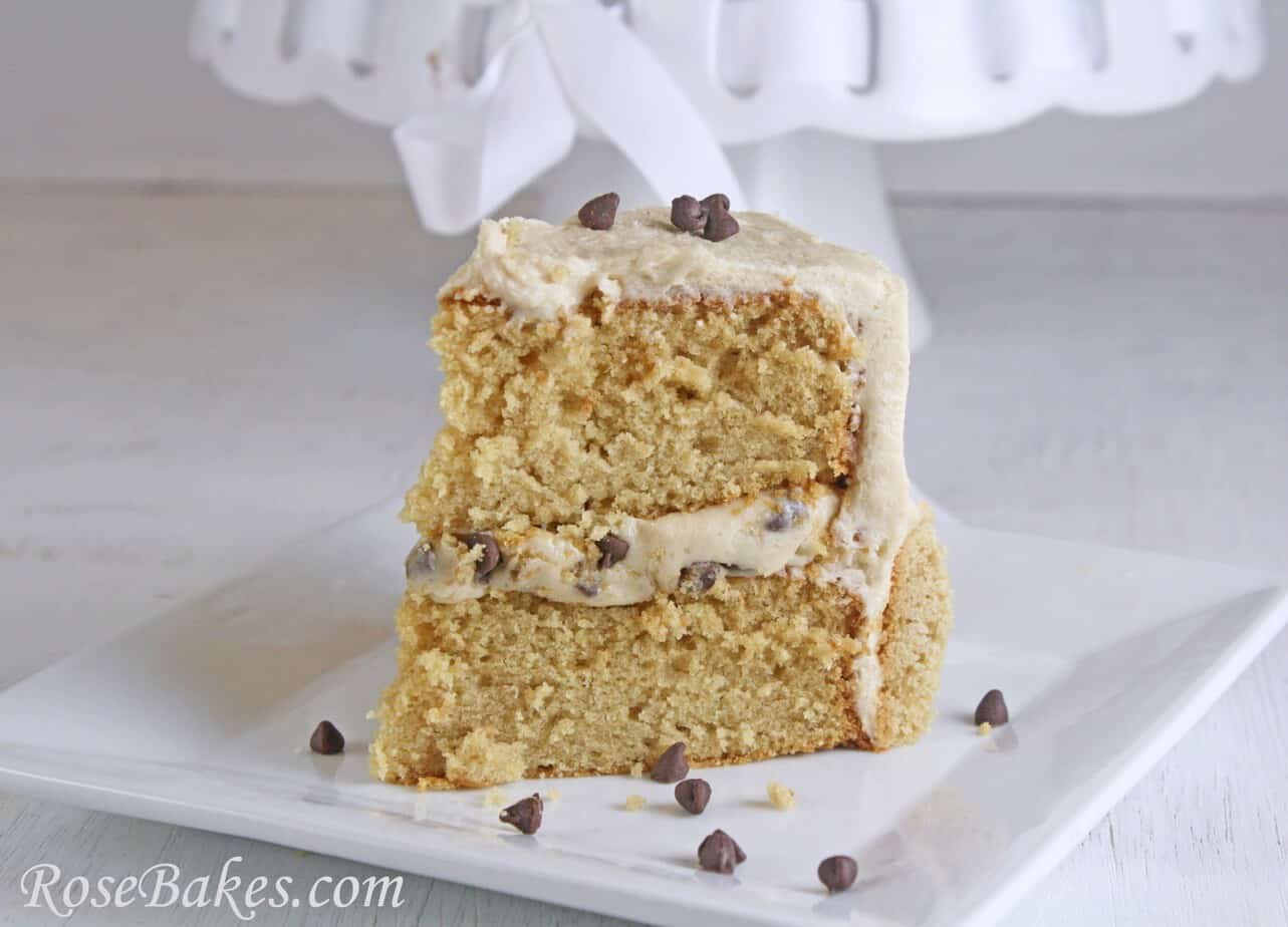 Chocolate Chip Cookie Dough Cake Close