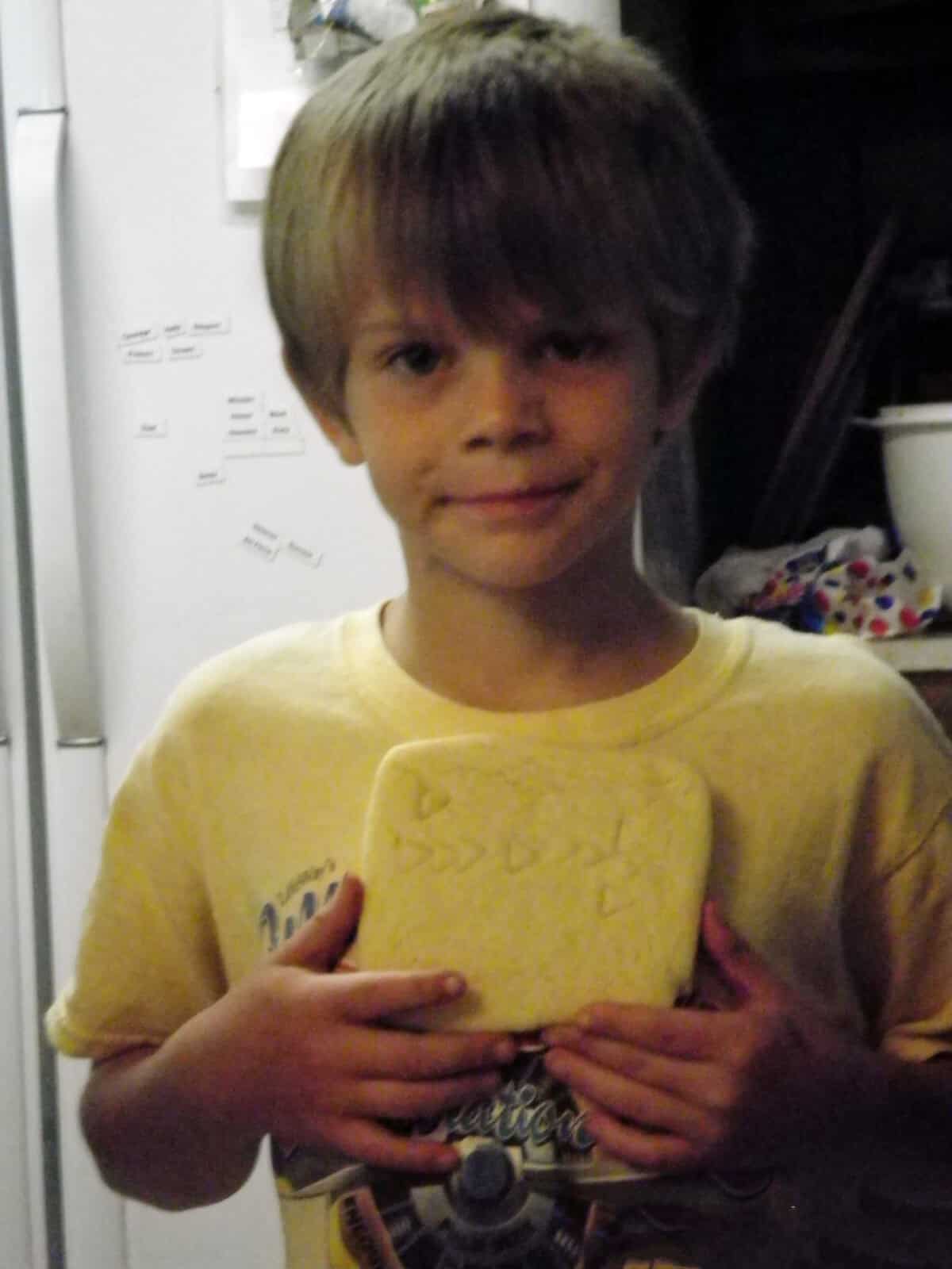 noah with cookie tablet