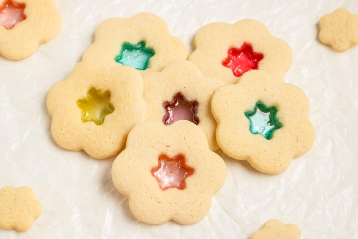 stained glass cookies made with jolly ranchers