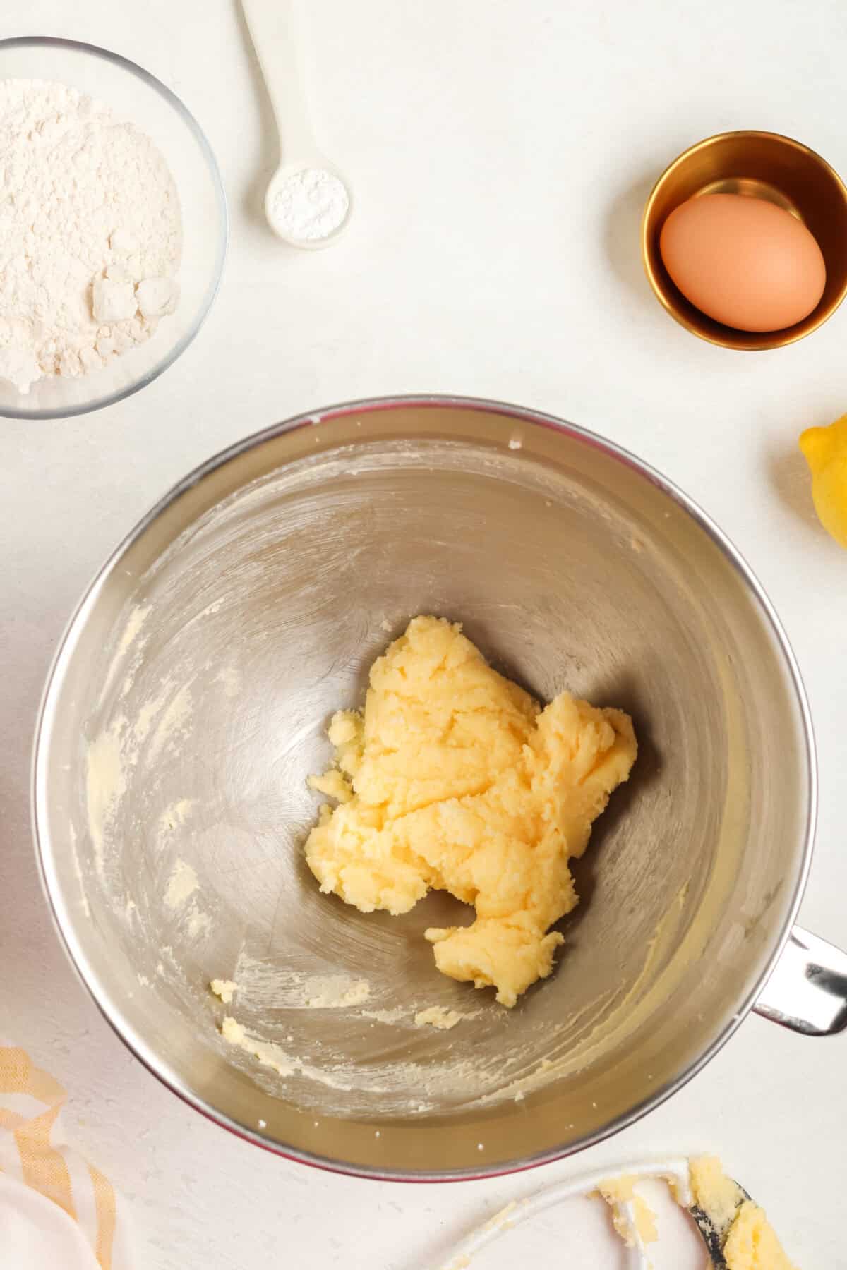 butter and sugar creamed together