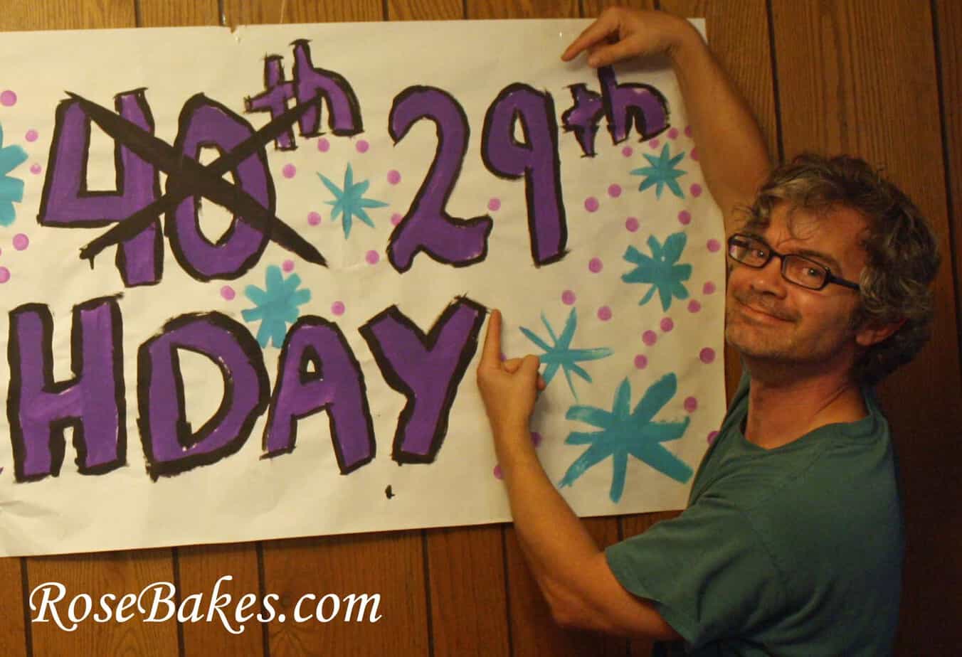 Richy with Birthday Sign