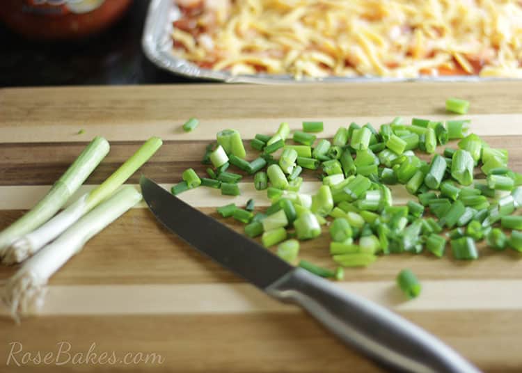 Chopped Green Onions for Shrimp Dip